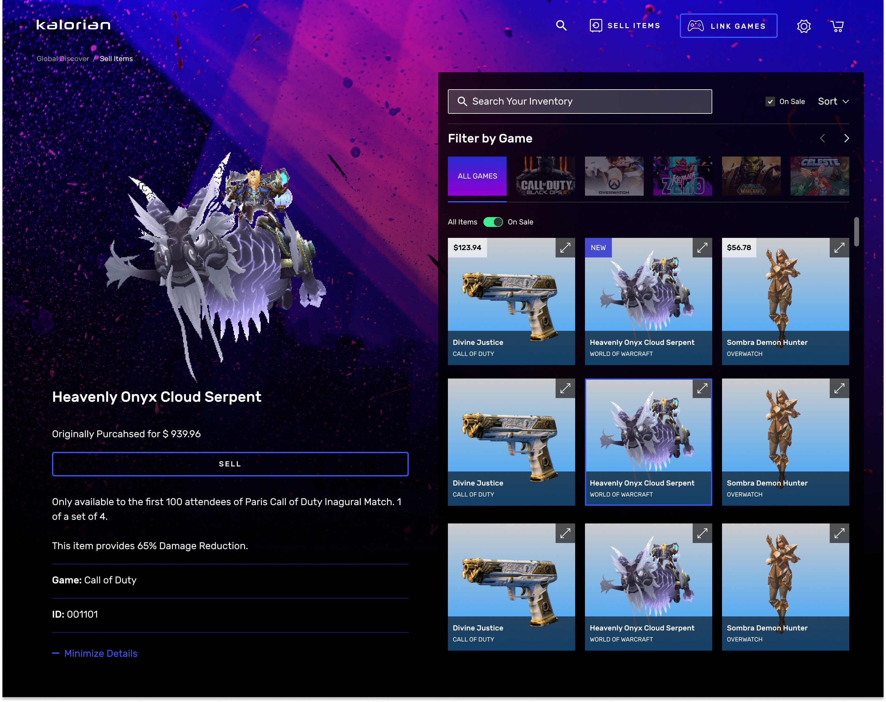 Sell Items – Expanded View v4